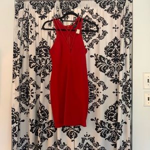 Strappy front mini bodycon dress